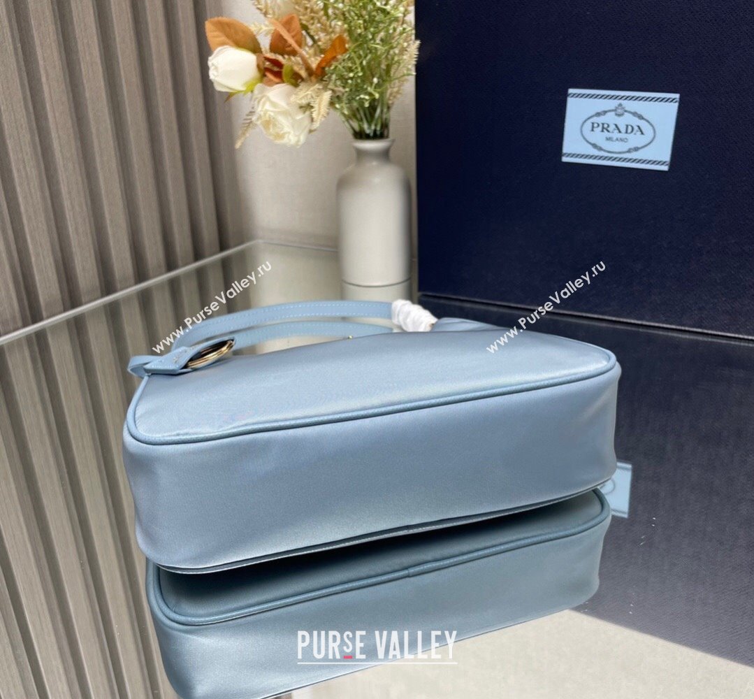 Prada Re-Edition 2005 Re-Nylon and Saffiano Mini Hobo Bag 1NE204 Sky Blue/Gold 2024 (ziyin-24022835)