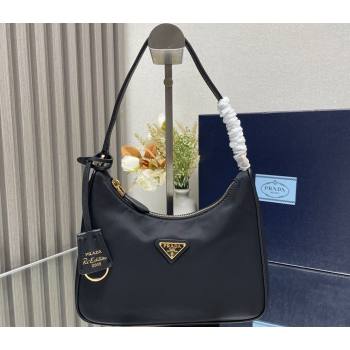 Prada Re-Edition 2005 Re-Nylon and Saffiano Mini Hobo Bag 1NE204 Black/Gold 2024 (ziyin-24022831)