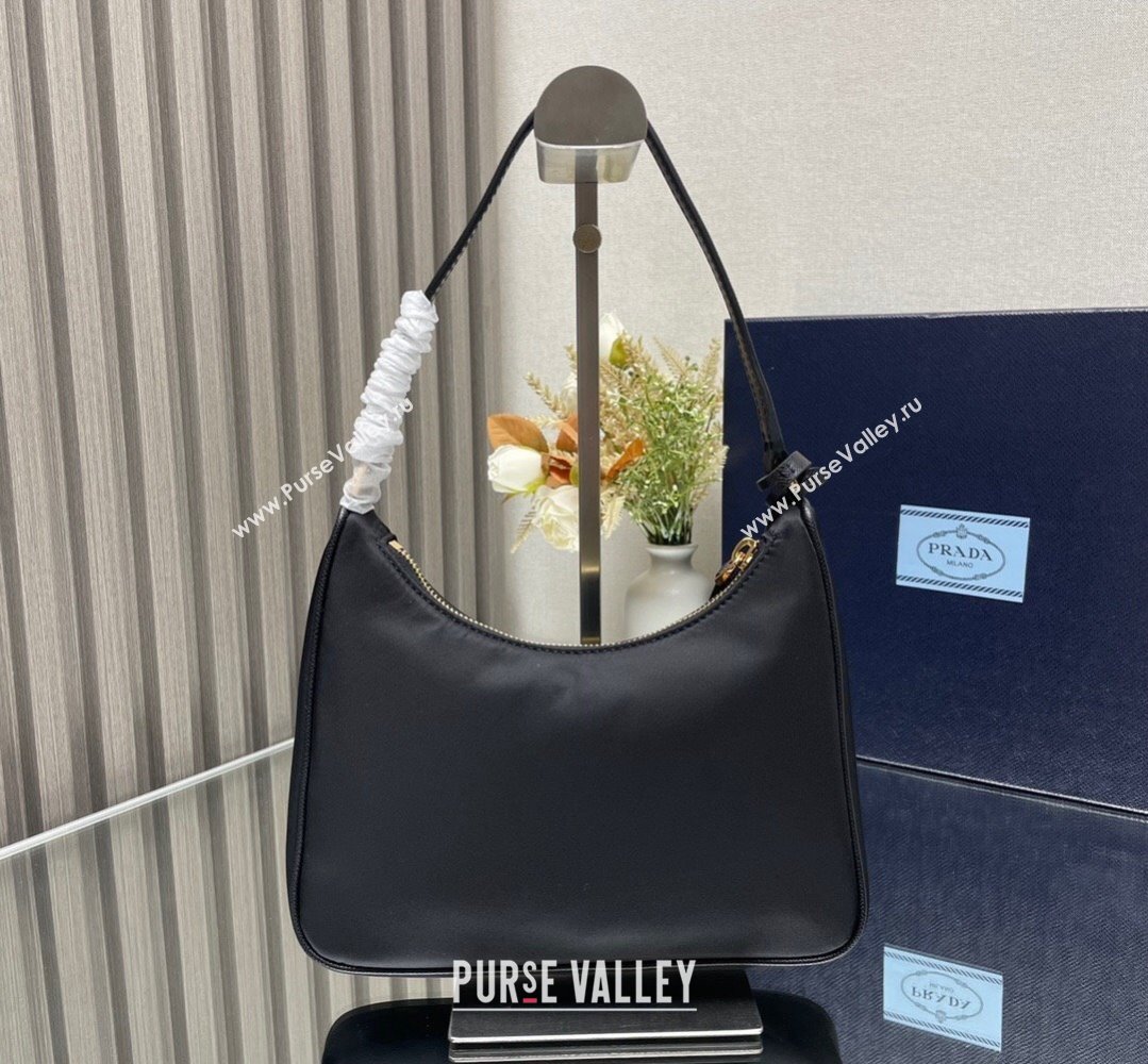 Prada Re-Edition 2005 Re-Nylon and Saffiano Mini Hobo Bag 1NE204 Black/Gold 2024 (ziyin-24022831)