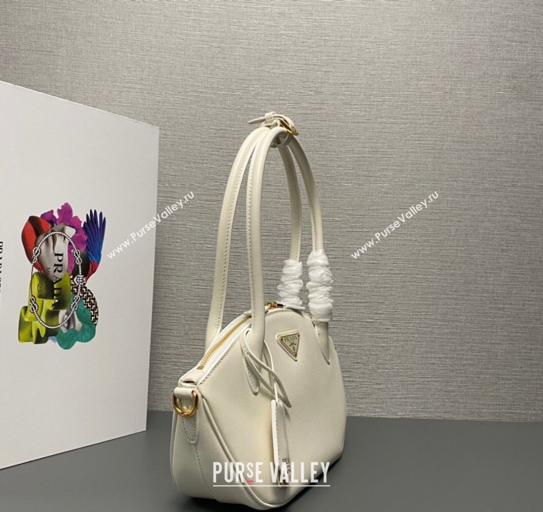 Prada Small leather handbag 1BA427 White 2024 (ziyin-24022867)