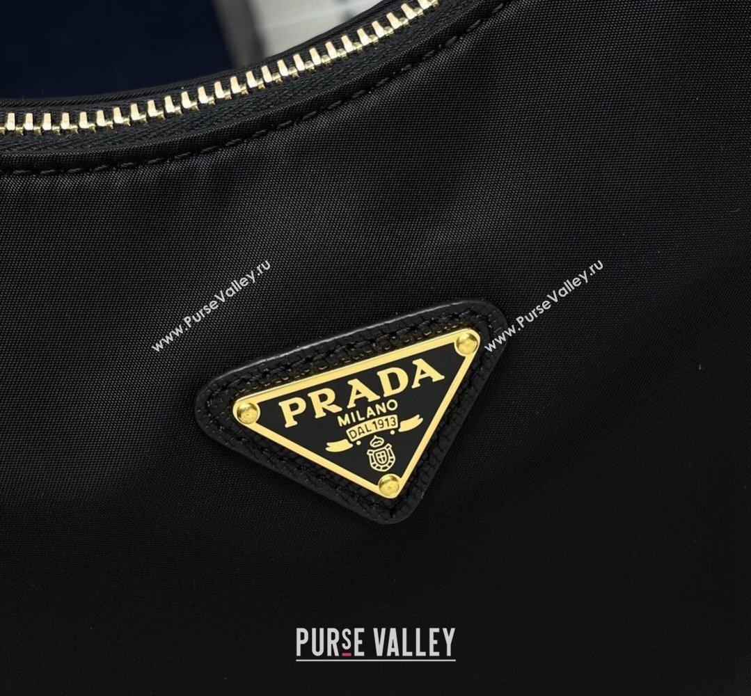 Prada Re-Edition 2005 Re-Nylon and Saffiano Mini Hobo Bag 1NE204 Black/Gold 2024 (ziyin-24022831)