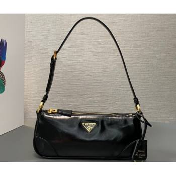 Prada Re-Edition 2002 small leather shoulder bag 1BC201 Black 2024 (ziyin-24022865)