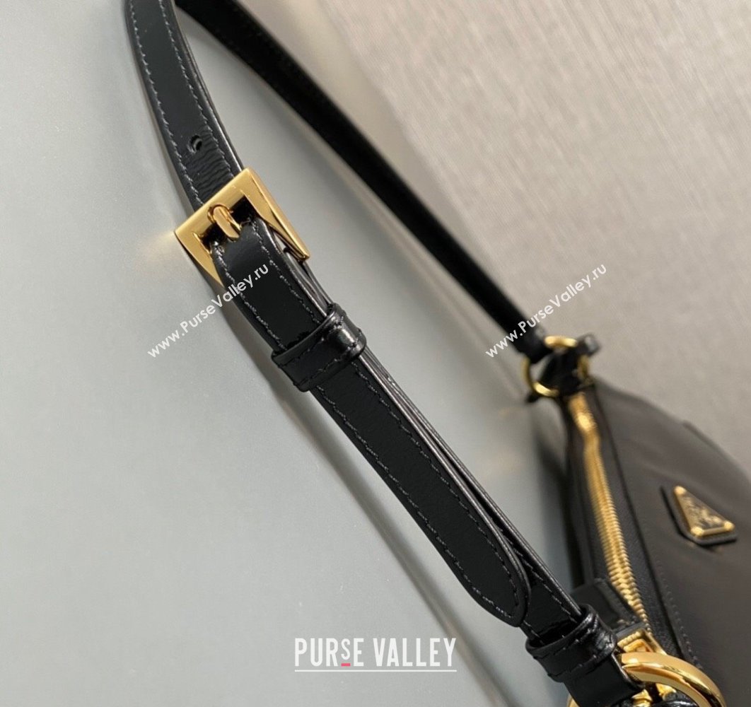 Prada Re-Edition 2002 small leather shoulder bag 1BC201 Black 2024 (ziyin-24022865)