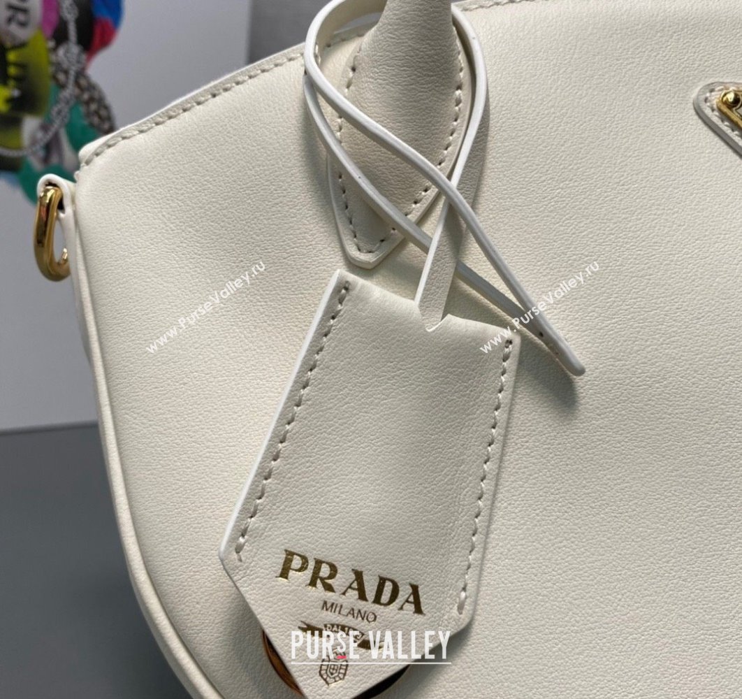 Prada Small leather handbag 1BA427 White 2024 (ziyin-24022867)