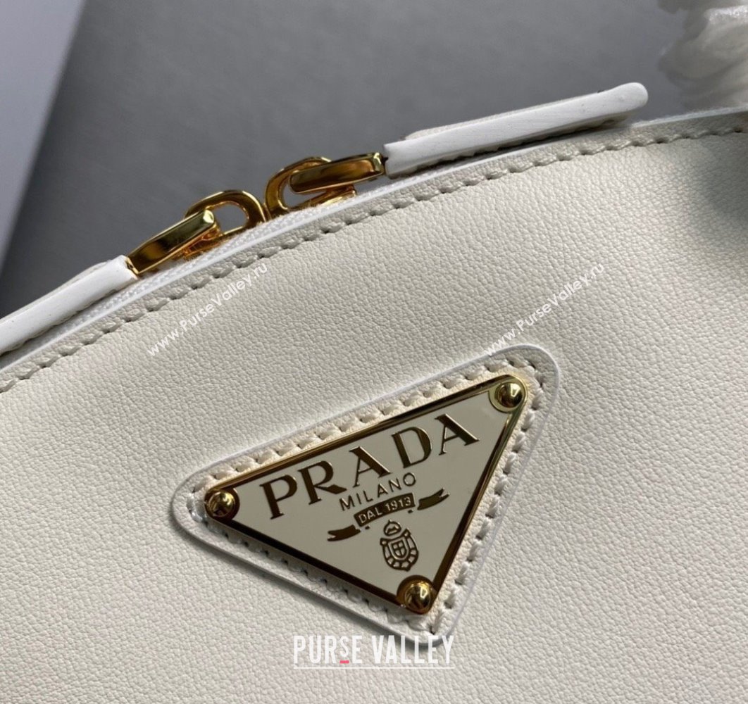 Prada Small leather handbag 1BA427 White 2024 (ziyin-24022867)