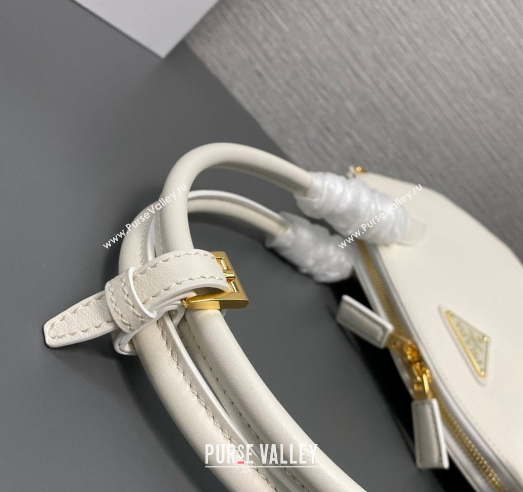 Prada Small leather handbag 1BA427 White 2024 (ziyin-24022867)