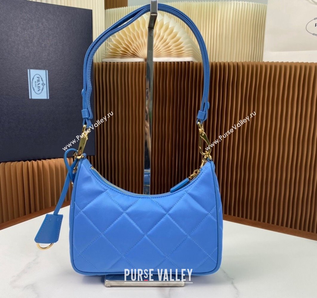 Prada Re-Edition 1995 Chaîne Re-Nylon Mini Hobo Bag 1BC204 Light Blue 2024 (ziyin-24022816)