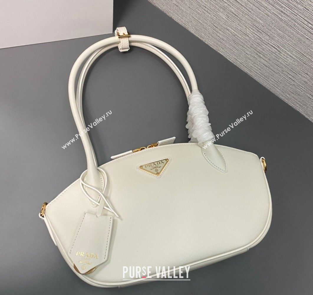 Prada Small leather handbag 1BA427 White 2024 (ziyin-24022867)