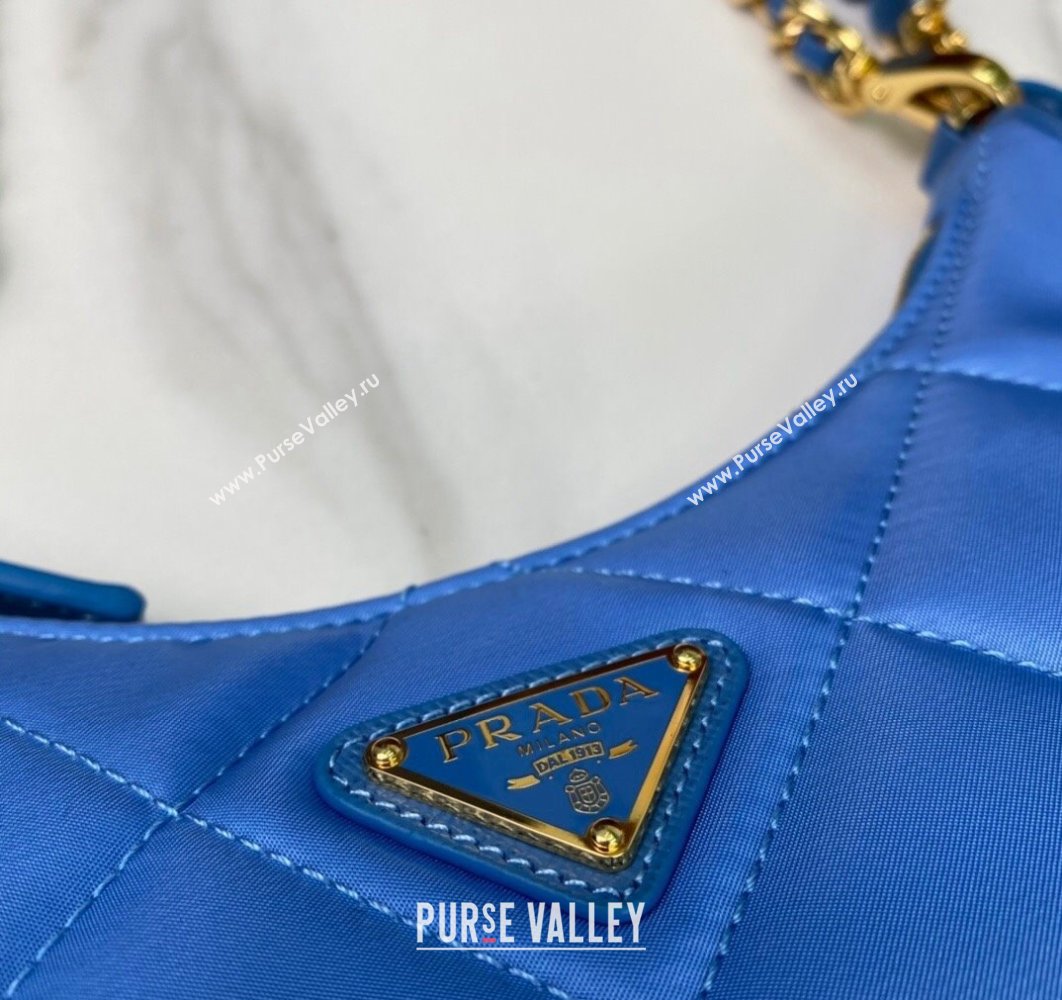 Prada Re-Edition 1995 Chaîne Re-Nylon Mini Hobo Bag 1BC204 Light Blue 2024 (ziyin-24022816)