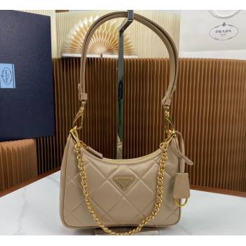 Prada Re-Edition 1995 Chaîne Re-Nylon Mini Hobo Bag 1BC204 Beige 2024 (ziyin-24022817)