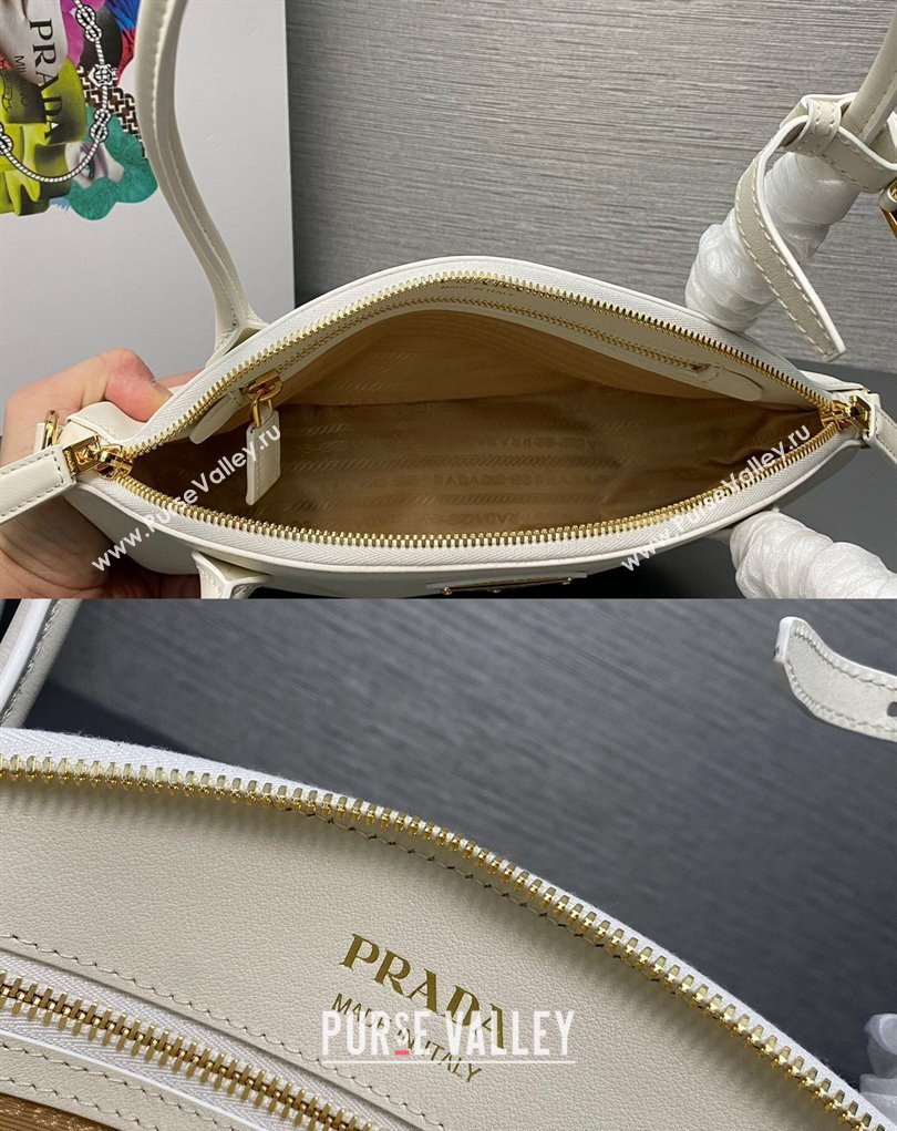 Prada Small leather handbag 1BA427 White 2024 (ziyin-24022867)