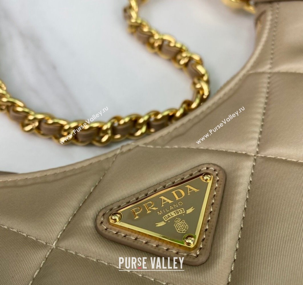 Prada Re-Edition 1995 Chaîne Re-Nylon Mini Hobo Bag 1BC204 Beige 2024 (ziyin-24022817)