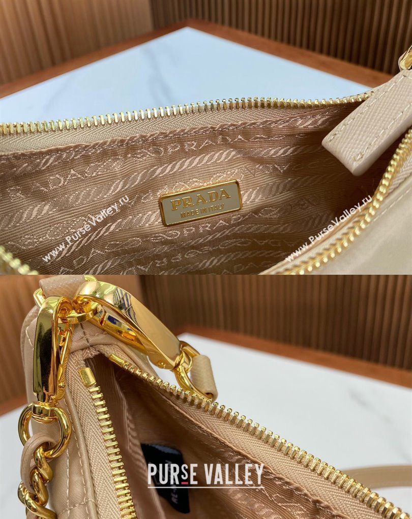 Prada Re-Edition 1995 Chaîne Re-Nylon Mini Hobo Bag 1BC204 Beige 2024 (ziyin-24022817)