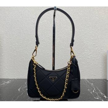 Prada Re-Edition 1995 Chaîne Re-Nylon Mini Hobo Bag 1BC204 Black 2024 (ziyin-24022810)