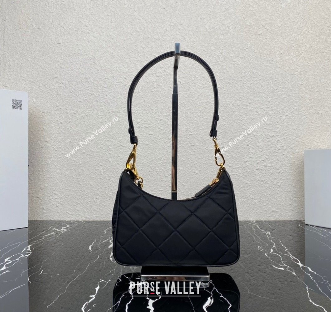 Prada Re-Edition 1995 Chaîne Re-Nylon Mini Hobo Bag 1BC204 Black 2024 (ziyin-24022810)