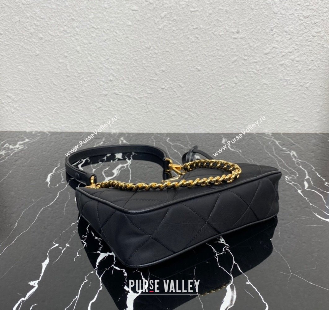 Prada Re-Edition 1995 Chaîne Re-Nylon Mini Hobo Bag 1BC204 Black 2024 (ziyin-24022810)