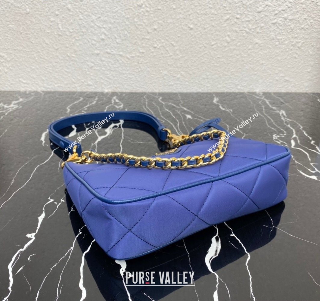 Prada Re-Edition 1995 Chaîne Re-Nylon Mini Hobo Bag 1BC204 Blue 2024 (ziyin-24022811)