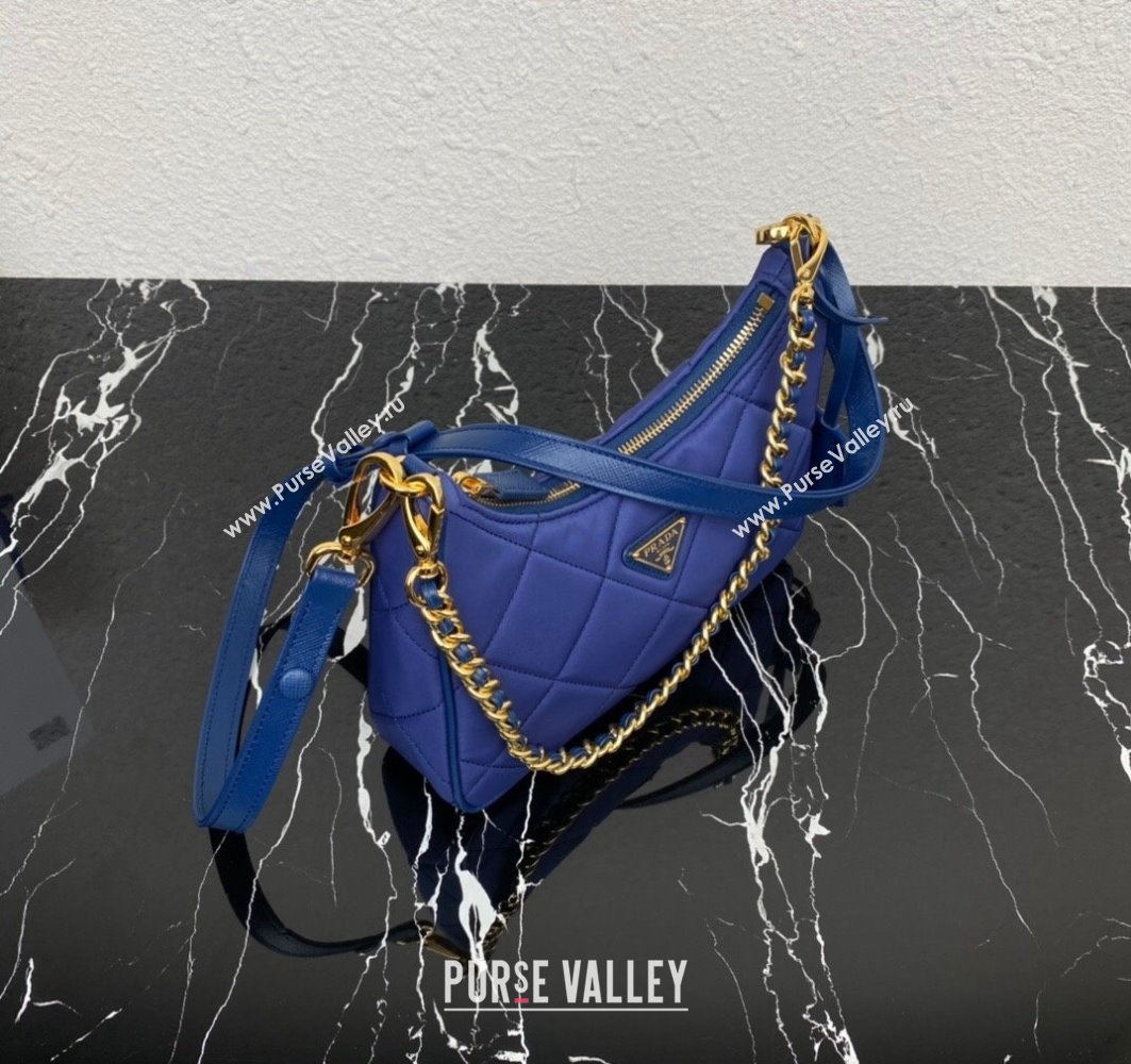 Prada Re-Edition 1995 Chaîne Re-Nylon Mini Hobo Bag 1BC204 Blue 2024 (ziyin-24022811)