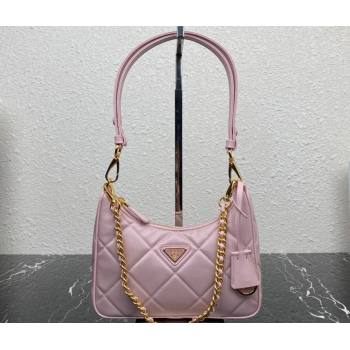 Prada Re-Edition 1995 Chaîne Re-Nylon Mini Hobo Bag 1BC204 Light Pink 2024 (ziyin-24022813)