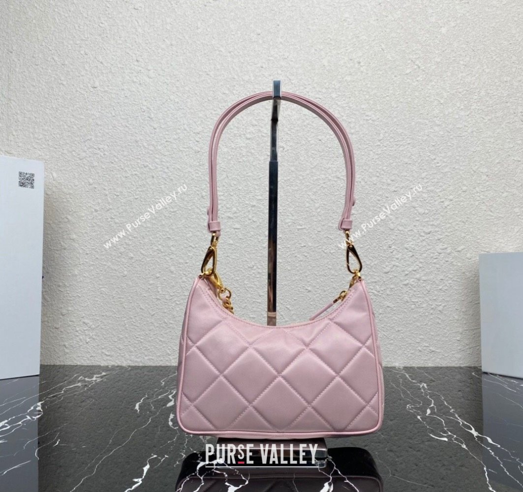 Prada Re-Edition 1995 Chaîne Re-Nylon Mini Hobo Bag 1BC204 Light Pink 2024 (ziyin-24022813)