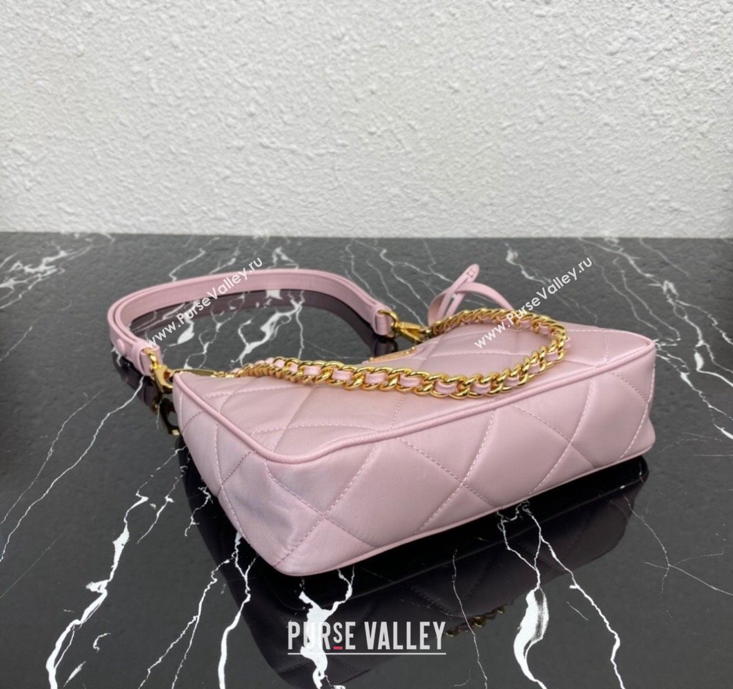 Prada Re-Edition 1995 Chaîne Re-Nylon Mini Hobo Bag 1BC204 Light Pink 2024 (ziyin-24022813)