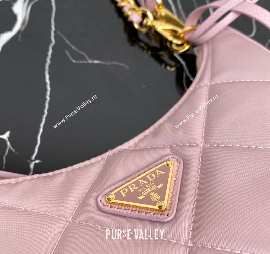 Prada Re-Edition 1995 Chaîne Re-Nylon Mini Hobo Bag 1BC204 Light Pink 2024 (ziyin-24022813)