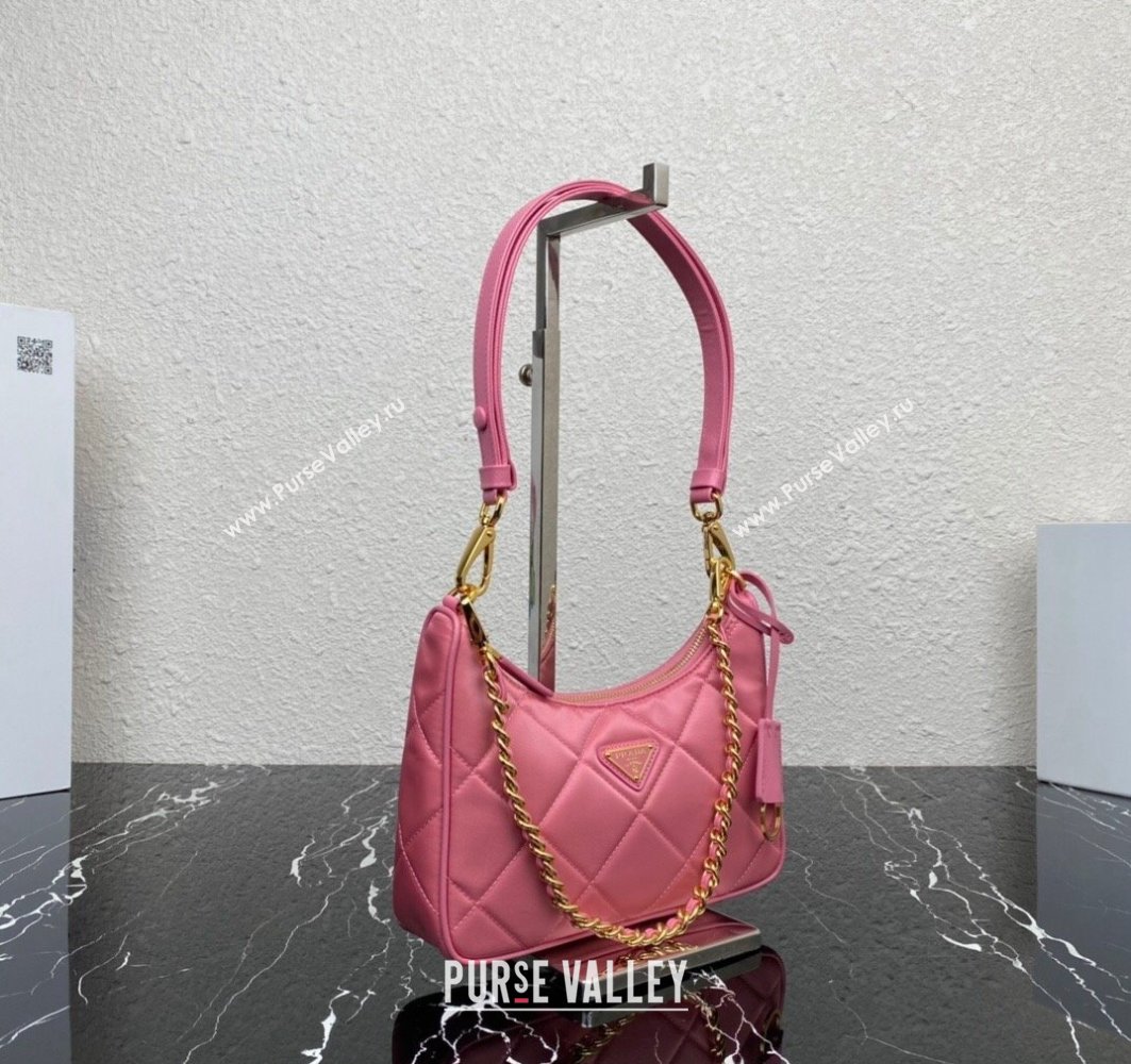 Prada Re-Edition 1995 Chaîne Re-Nylon Mini Hobo Bag 1BC204 Pink 2024 (ziyin-24022812)