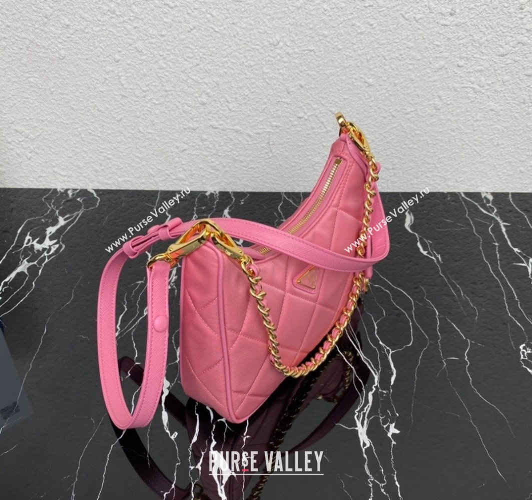 Prada Re-Edition 1995 Chaîne Re-Nylon Mini Hobo Bag 1BC204 Pink 2024 (ziyin-24022812)