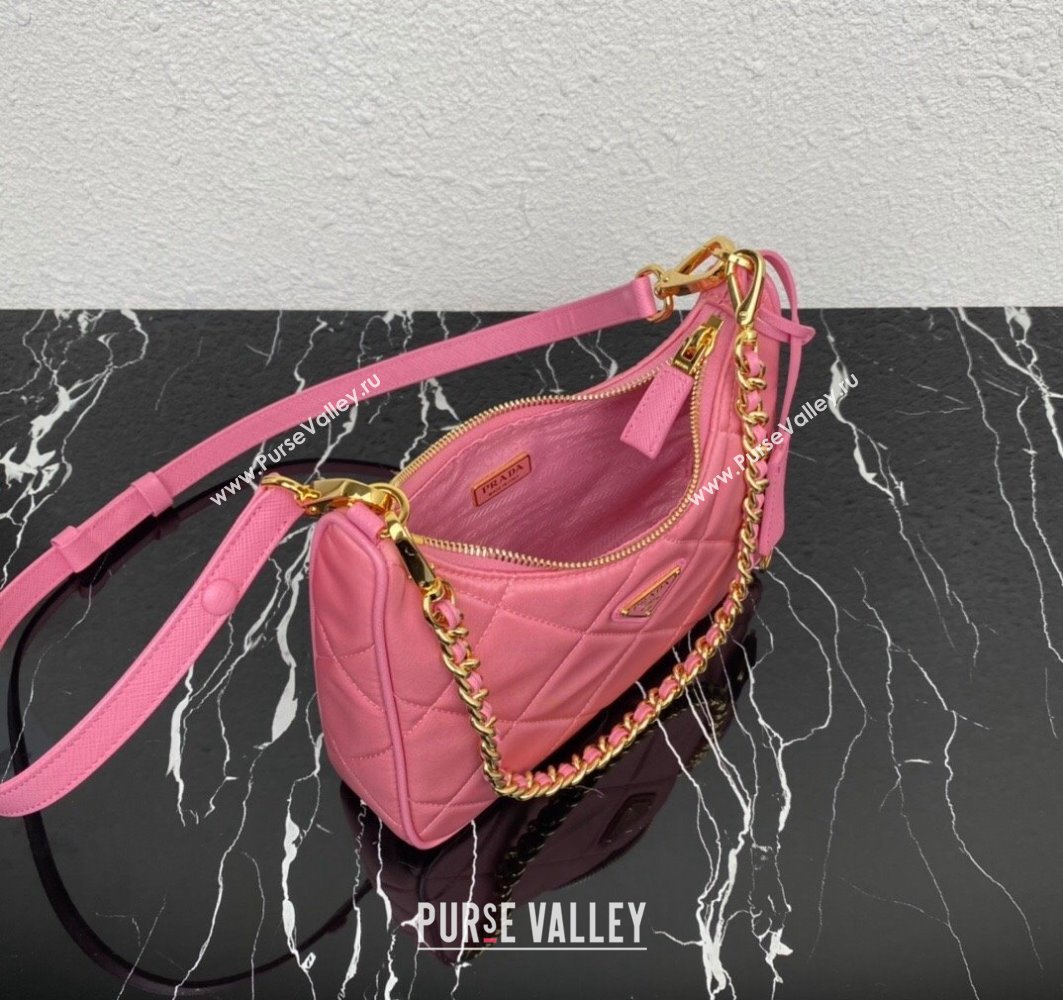 Prada Re-Edition 1995 Chaîne Re-Nylon Mini Hobo Bag 1BC204 Pink 2024 (ziyin-24022812)