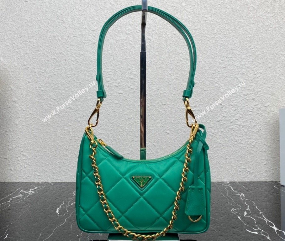 Prada Re-Edition 1995 Chaîne Re-Nylon Mini Hobo Bag 1BC204 Green 2024 (ziyin-24022814)