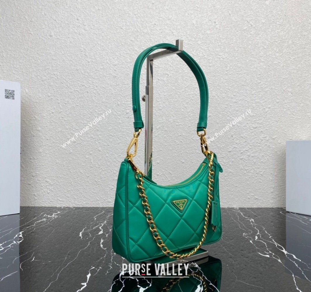 Prada Re-Edition 1995 Chaîne Re-Nylon Mini Hobo Bag 1BC204 Green 2024 (ziyin-24022814)