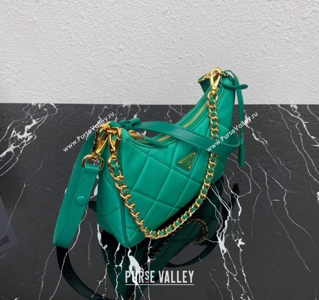 Prada Re-Edition 1995 Chaîne Re-Nylon Mini Hobo Bag 1BC204 Green 2024 (ziyin-24022814)