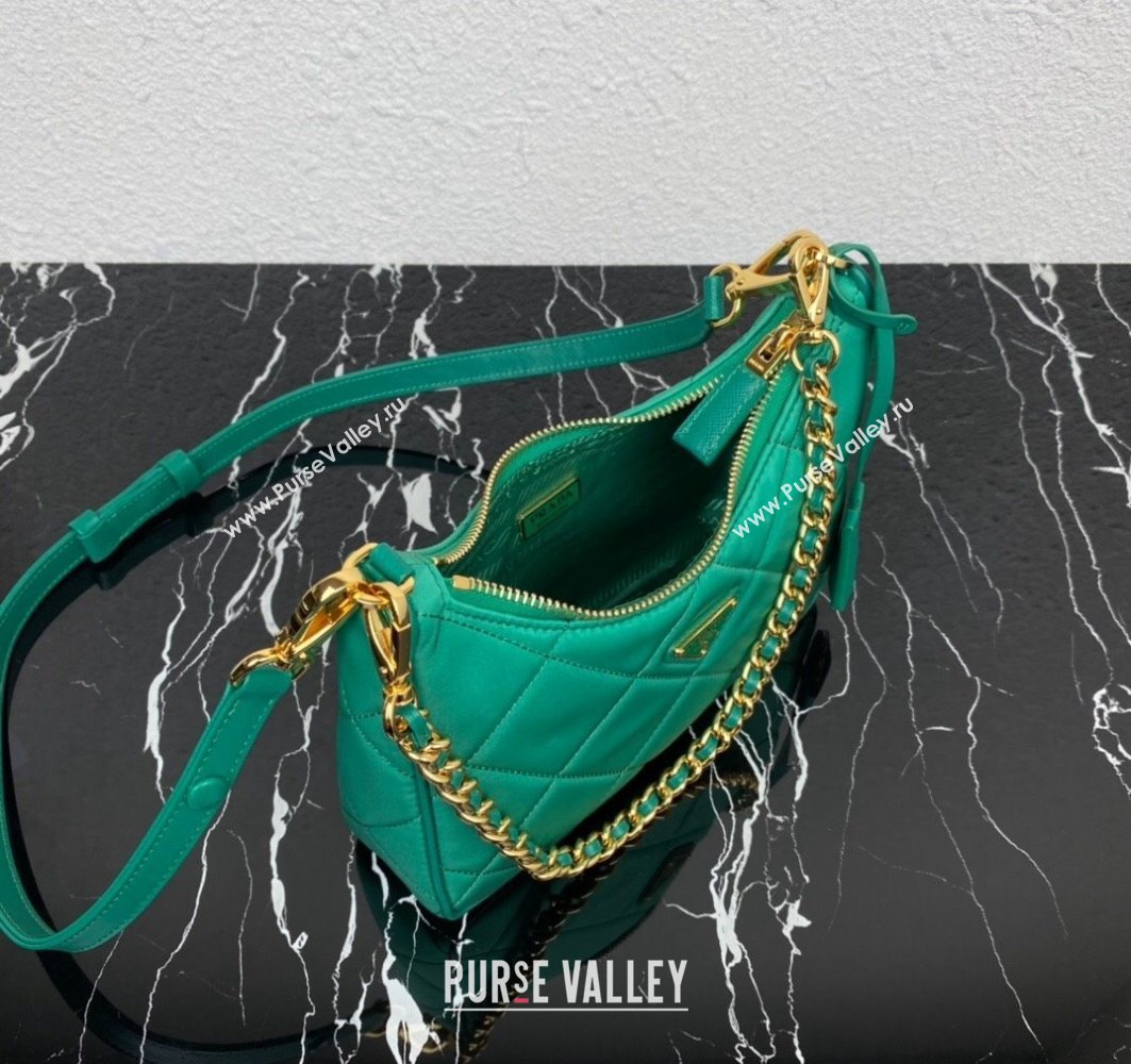 Prada Re-Edition 1995 Chaîne Re-Nylon Mini Hobo Bag 1BC204 Green 2024 (ziyin-24022814)