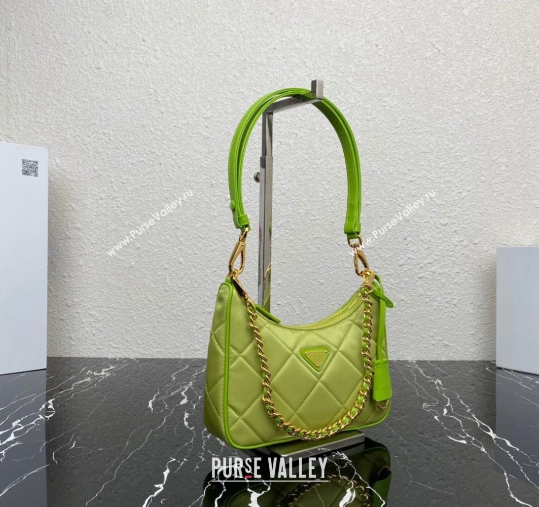 Prada Re-Edition 1995 Chaîne Re-Nylon Mini Hobo Bag 1BC204 Light Green 2024 (ziyin-24022815)