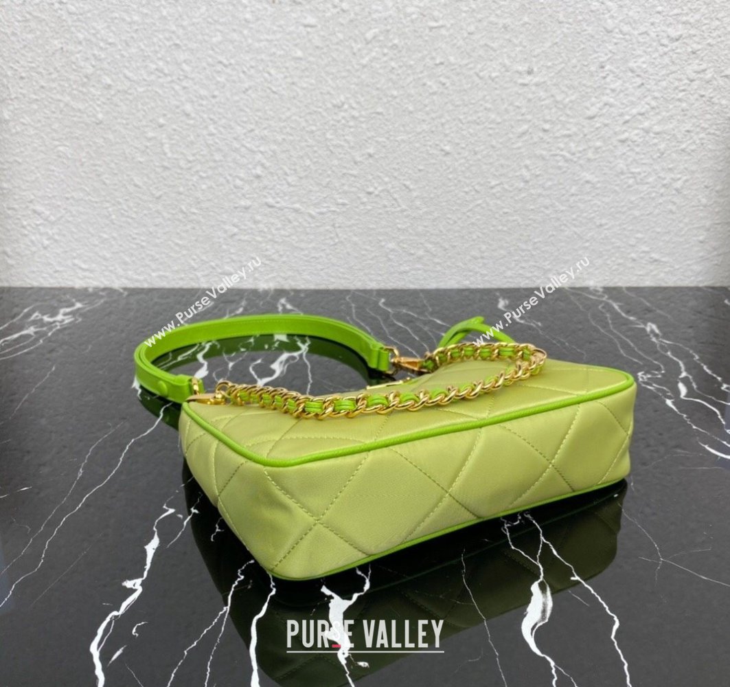 Prada Re-Edition 1995 Chaîne Re-Nylon Mini Hobo Bag 1BC204 Light Green 2024 (ziyin-24022815)