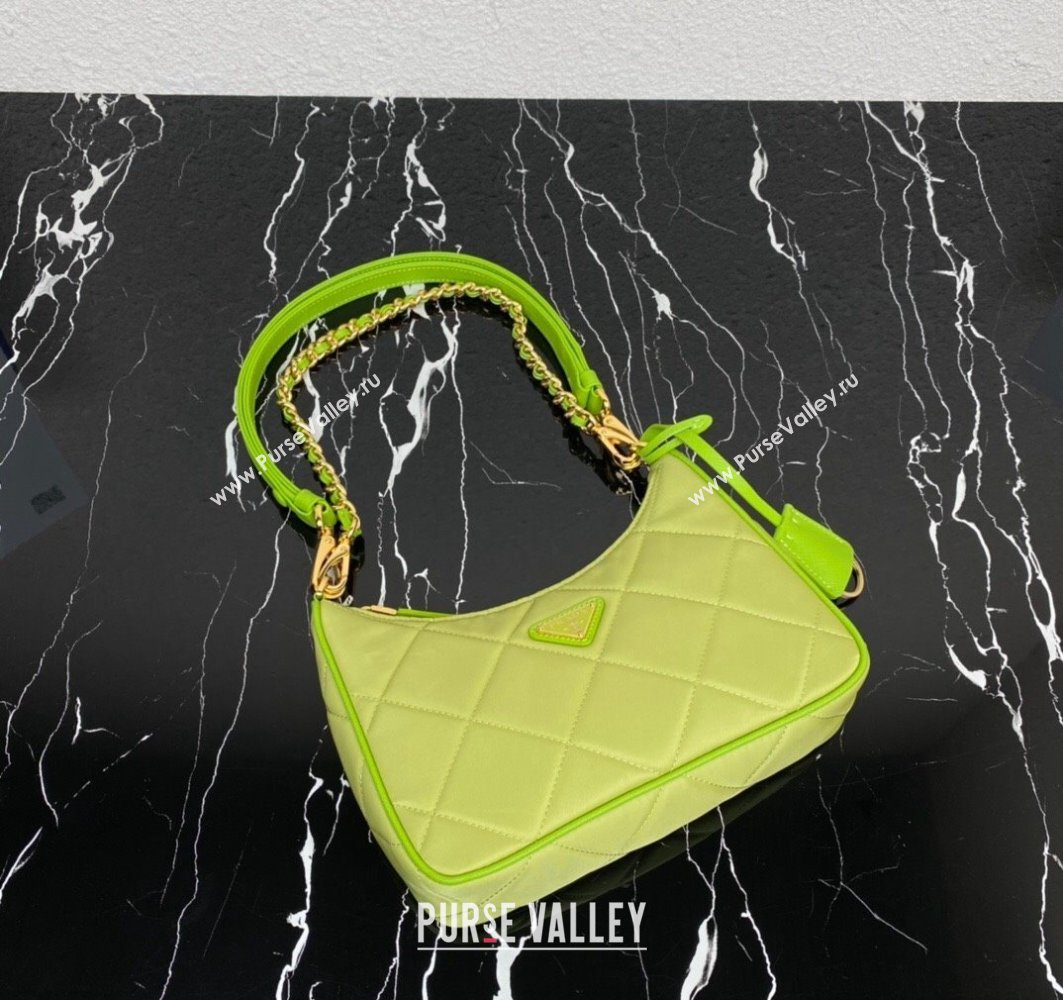 Prada Re-Edition 1995 Chaîne Re-Nylon Mini Hobo Bag 1BC204 Light Green 2024 (ziyin-24022815)