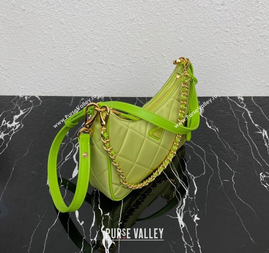 Prada Re-Edition 1995 Chaîne Re-Nylon Mini Hobo Bag 1BC204 Light Green 2024 (ziyin-24022815)