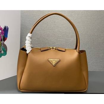 Prada Medium leather handbag 1BA444 Brown 2024 (ziyin-24022806)