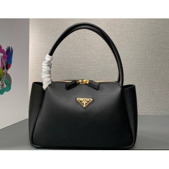 Prada Medium leather handbag 1BA444 Black 2024 (ziyin-24022805)