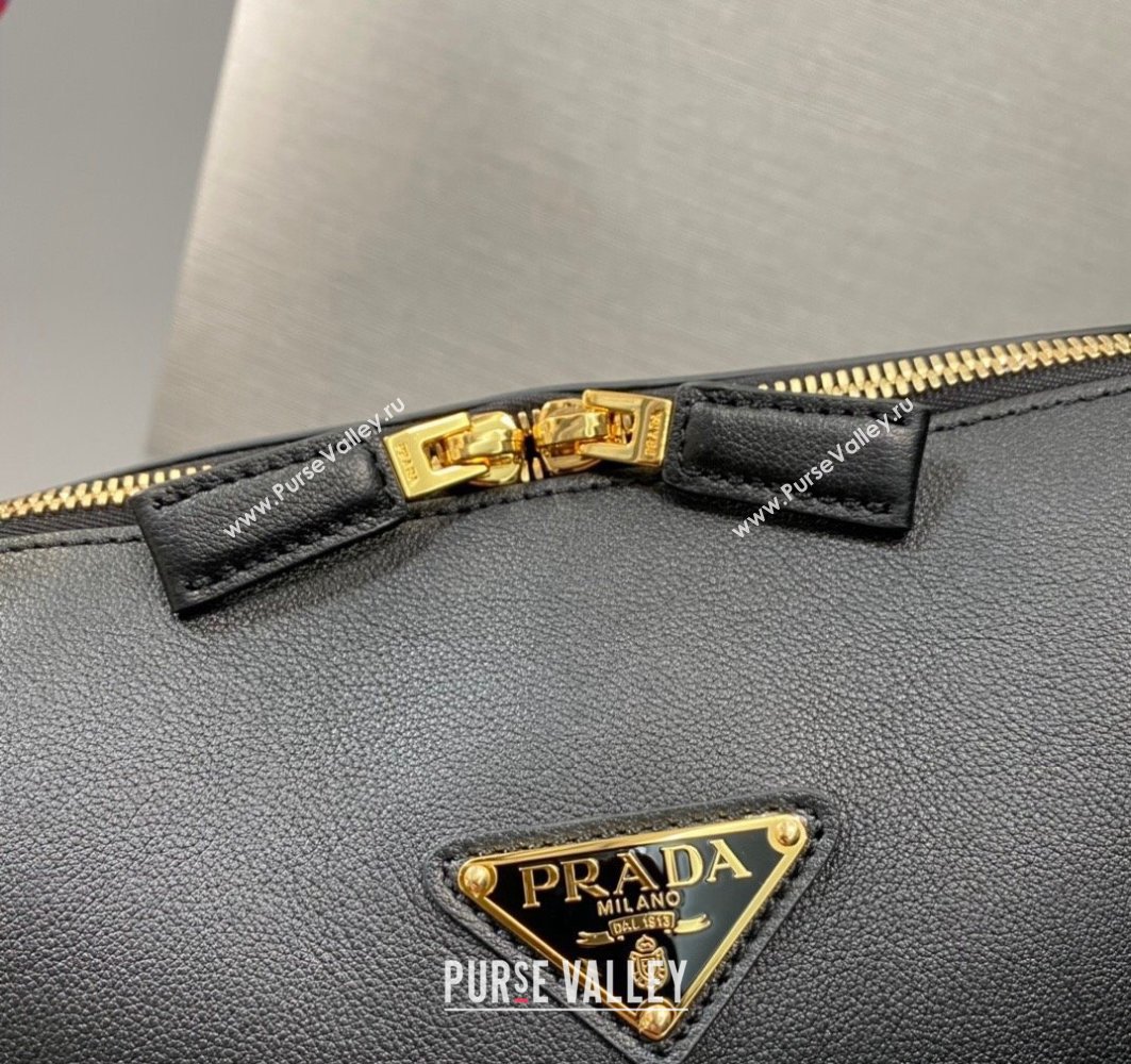 Prada Medium leather handbag 1BA444 Black 2024 (ziyin-24022805)