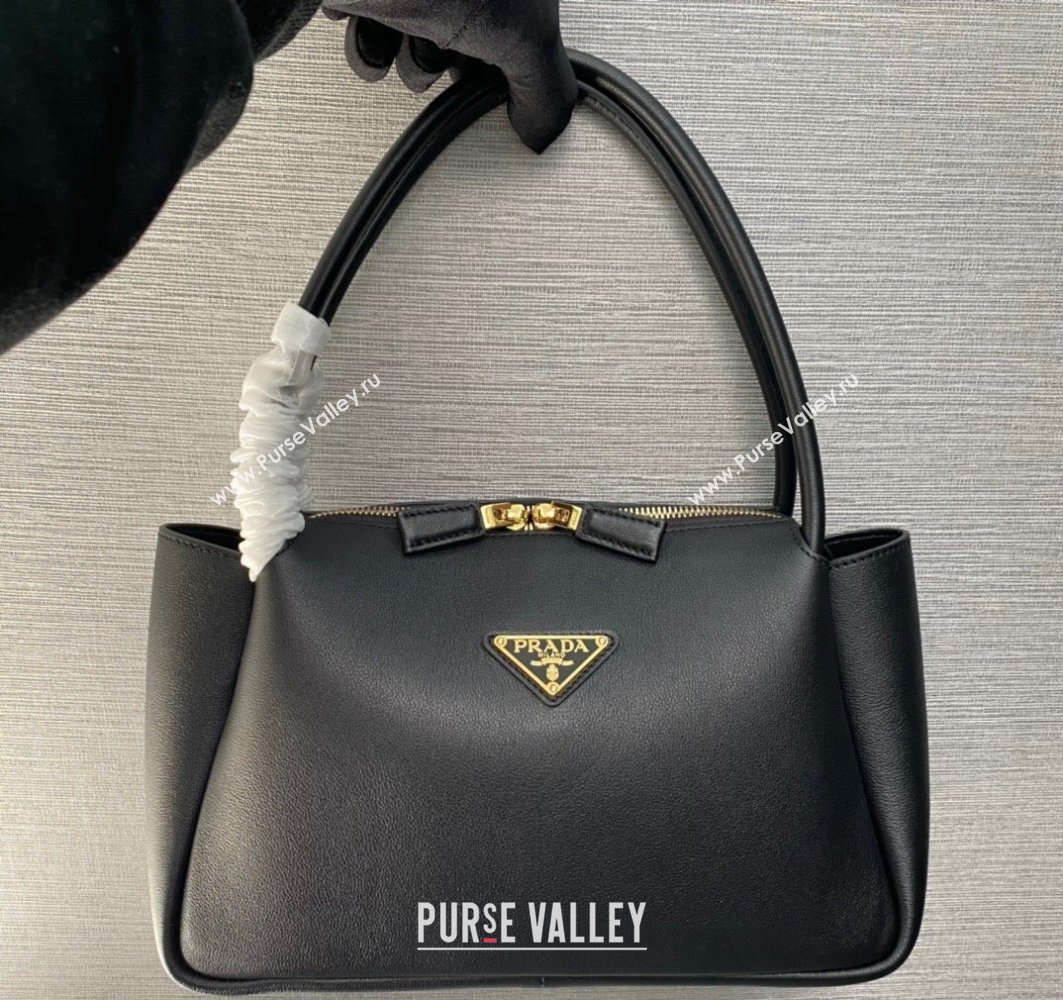 Prada Medium leather handbag 1BA444 Black 2024 (ziyin-24022805)