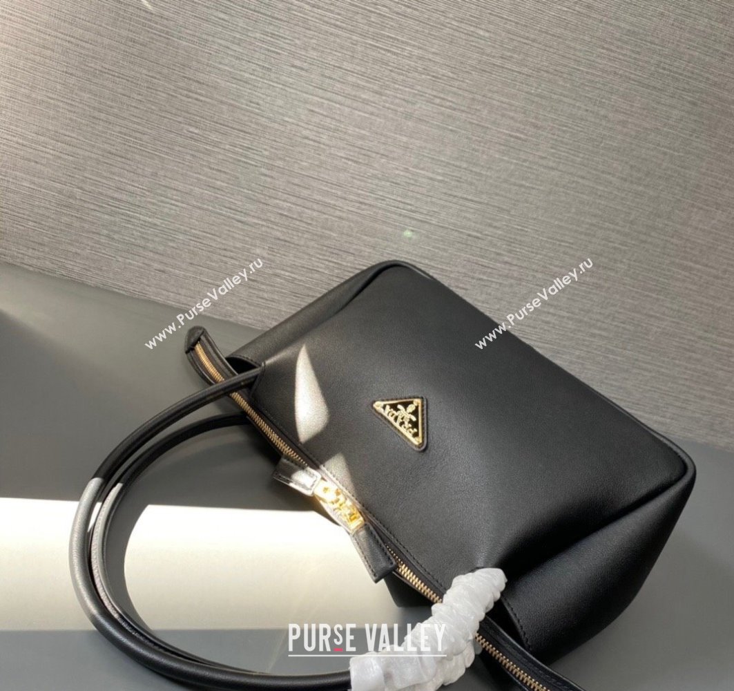 Prada Medium leather handbag 1BA444 Black 2024 (ziyin-24022805)