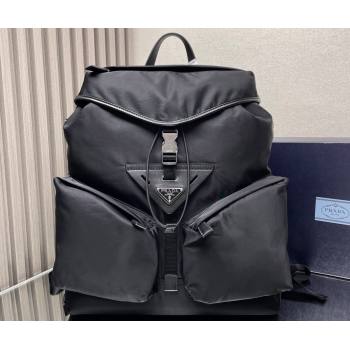 Prada Re-Nylon and leather backpack Bag 2VZ108 Black 2024 (ziyin-24022847)