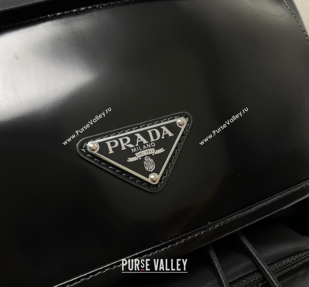 Prada Re-Nylon and brushed leather backpack Bag 2VZ135 Black 2024 (ziyin-24022845)