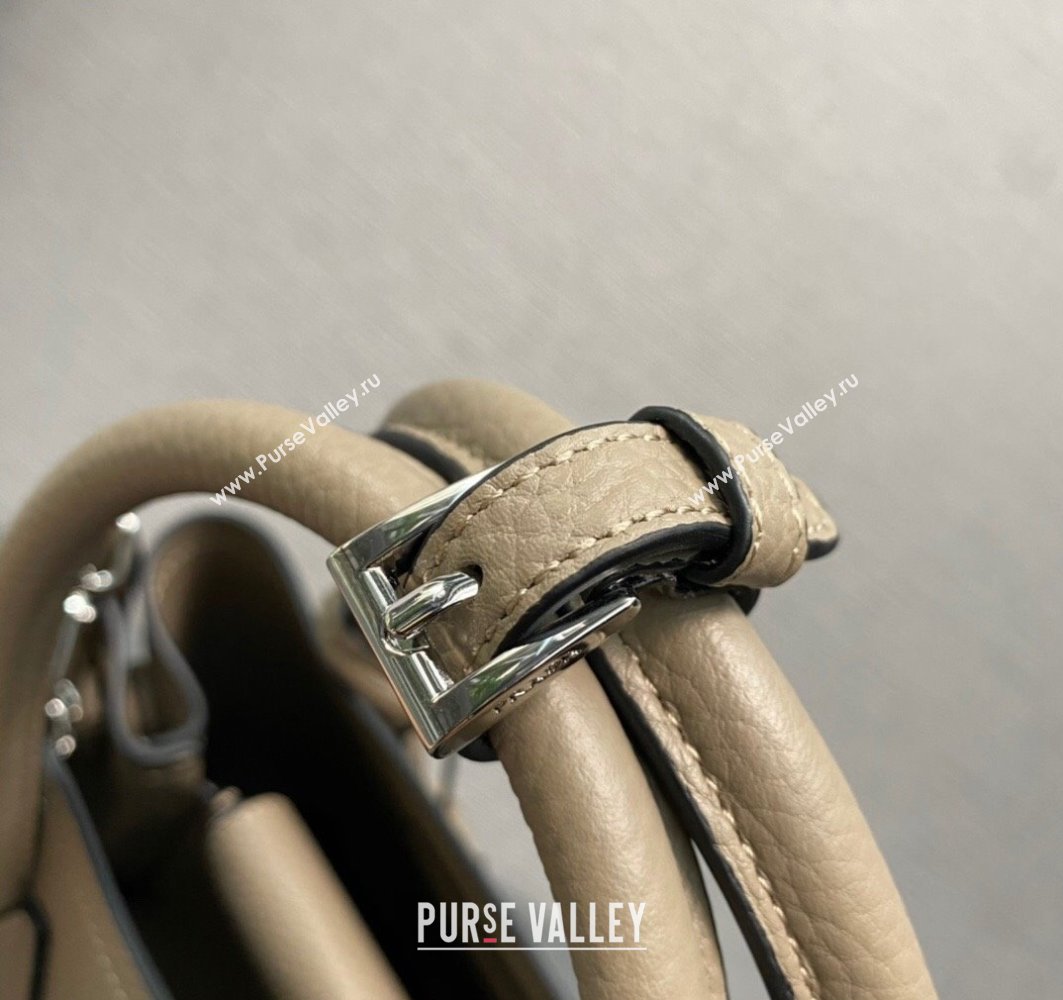 Prada Double leather mini bag 1BG443 Gray 2024 (ziyin-24022803)