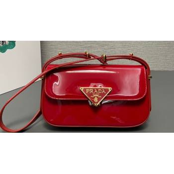 Prada Patent leather shoulder bag 1BD339 Red 2024 (ziyin-24022721)