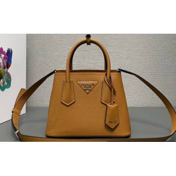 Prada Double leather mini bag 1BG443 Brown 2024 (ziyin-24022804)