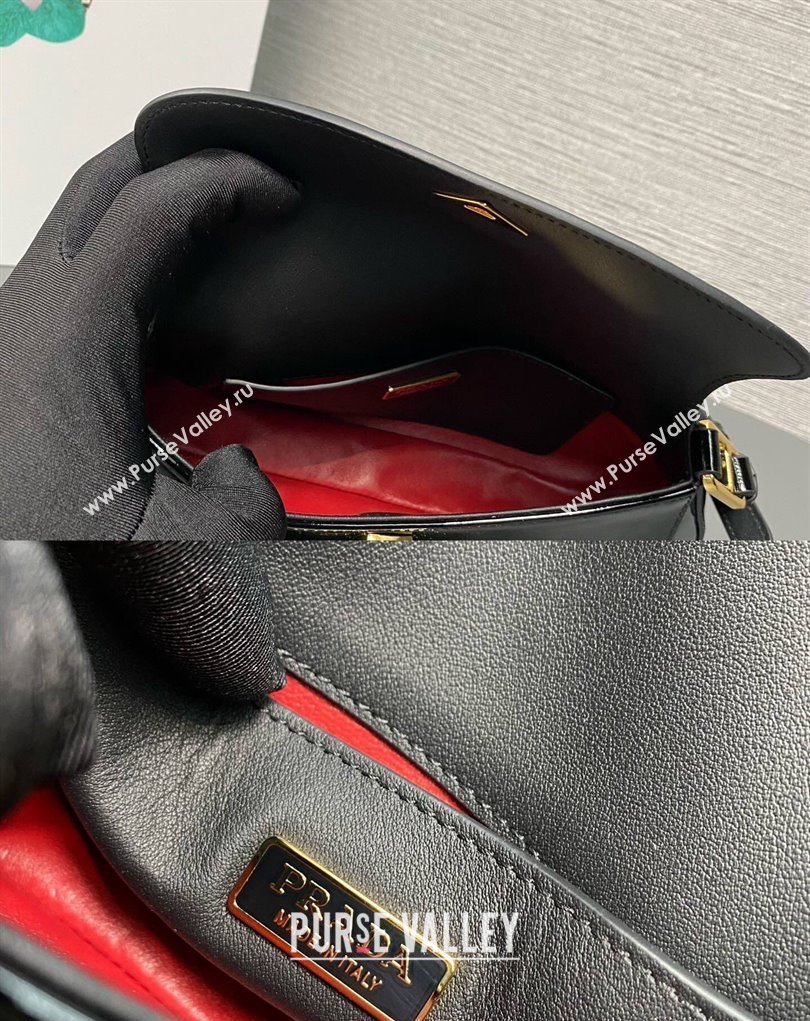 Prada Patent leather shoulder bag 1BD345 Black 2024 (ziyin-24022726)