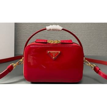 Prada Odette patent leather mini-bag 1BH206 Red 2024 (ziyin-24022716)