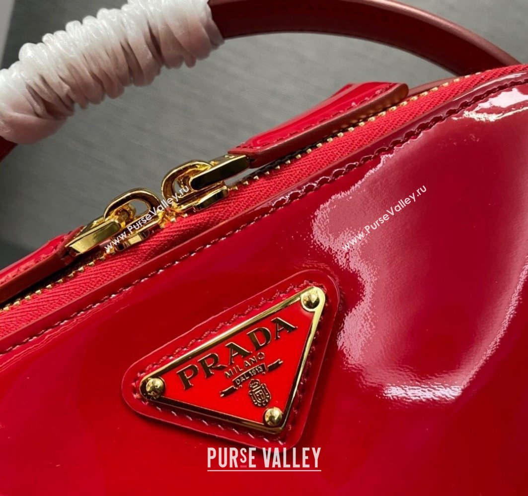 Prada Odette patent leather mini-bag 1BH206 Red 2024 (ziyin-24022716)